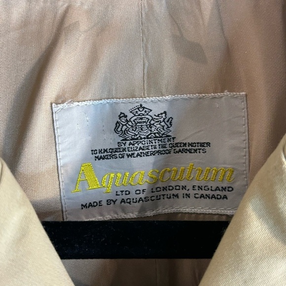 AQUASCUTUM Sz L (estimated) Aqua 5 Trench Coat Classic Cut Back Slit Buttons - Picture 3 of 12